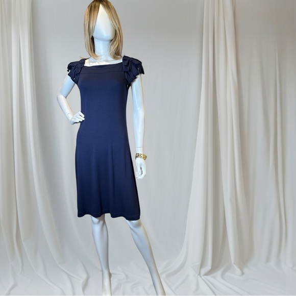 Cynthia Rowley Sheath Dress with Flutter Cap Sleeves - Picture 1 of 7
